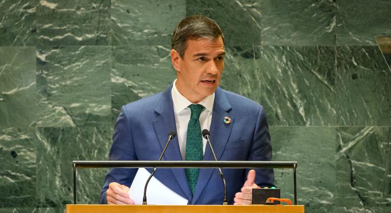 ARCHIVO: El presidente Pedro Sánchez Pérez-Castejón, de España, interviene en el debate general del 79 período de sesiones de la Asamblea General.